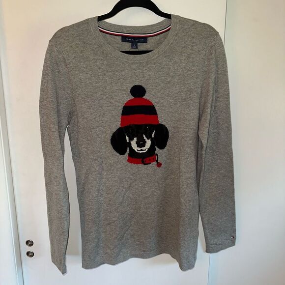 Tommy Hilfiger Women’s Winter Dog Gray Sweater Medium NWT - Picture 1 of 11
